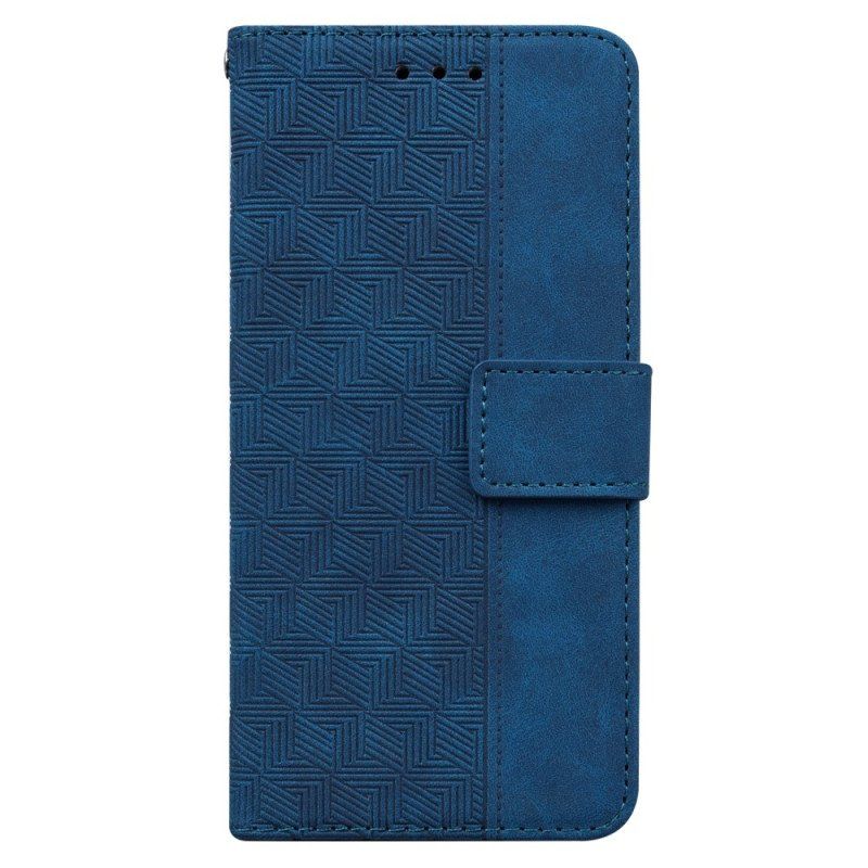 Etui Folio do Xiaomi Redmi Note 12 4G z Łańcuch Pasiasty Wzór