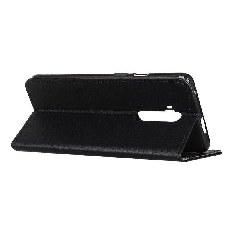 Etui Folio OnePlus 7T Pro Biały Czarny Efekt Skóry Naturalnej Etui Ochronne