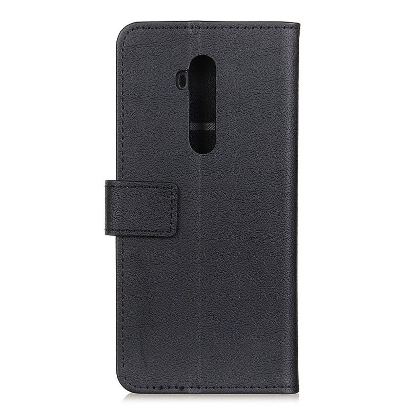 Etui Folio OnePlus 7T Pro Biały Czarny Efekt Skóry Naturalnej Etui Ochronne