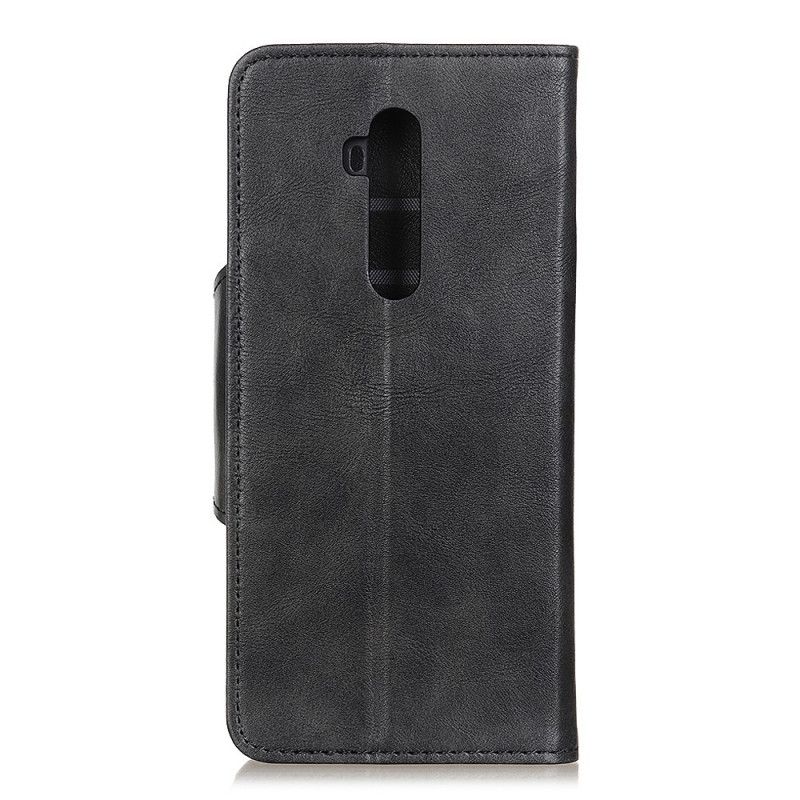 Etui Folio OnePlus 7T Pro Brązowy Czerwony Imitacja Skóry Guzików