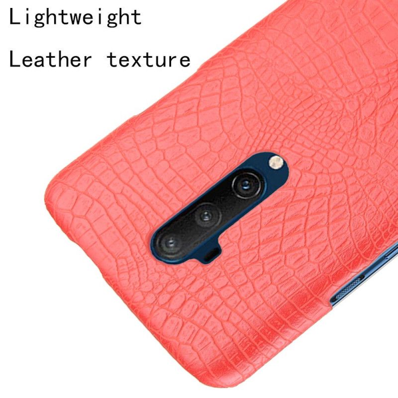 Etui OnePlus 7T Pro Biały Czarny Efekt Skóry Krokodyla