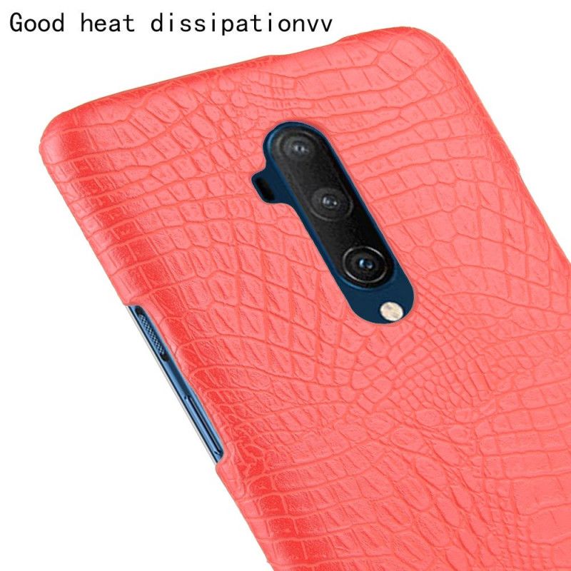 Etui OnePlus 7T Pro Biały Czarny Efekt Skóry Krokodyla