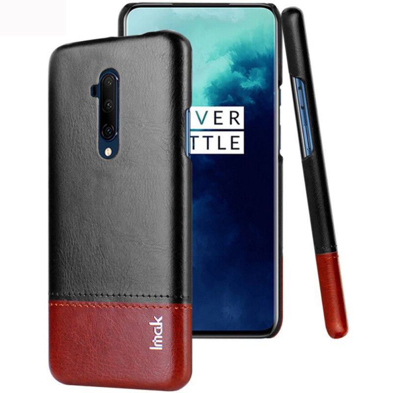 Etui OnePlus 7T Pro Czerwony Czarny Efekt Skóry Serii Imak Ruiyi