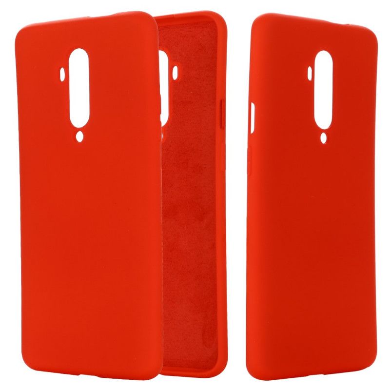 Etui OnePlus 7T Pro Czerwony Czarny Płyn Silikonowy Etui Ochronne