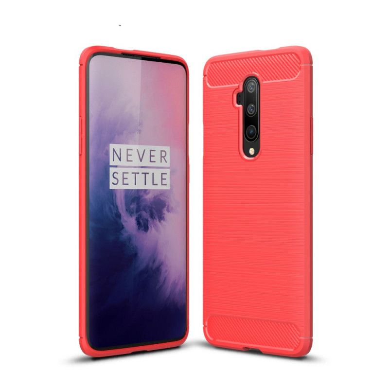 Etui OnePlus 7T Pro Czerwony Czarny Szczotkowane Włókno Węglowe