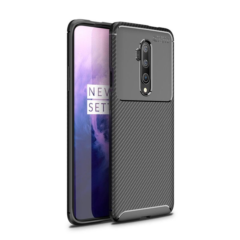 Etui OnePlus 7T Pro Granatowy Czarny Elastyczna Tekstura Włókna Węglowego Etui Ochronne