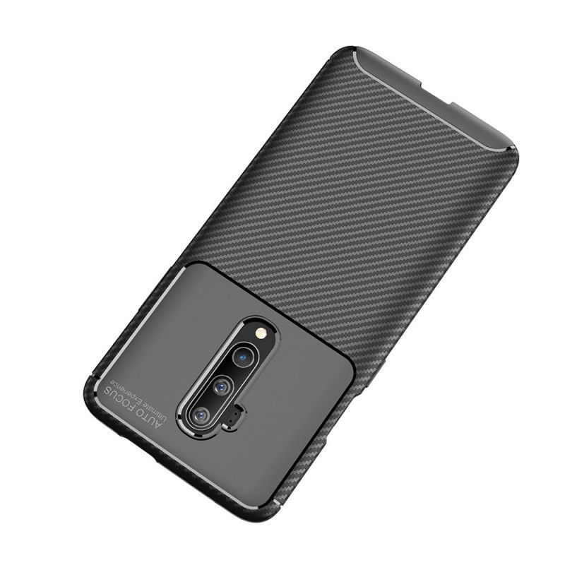 Etui OnePlus 7T Pro Granatowy Czarny Elastyczna Tekstura Włókna Węglowego Etui Ochronne