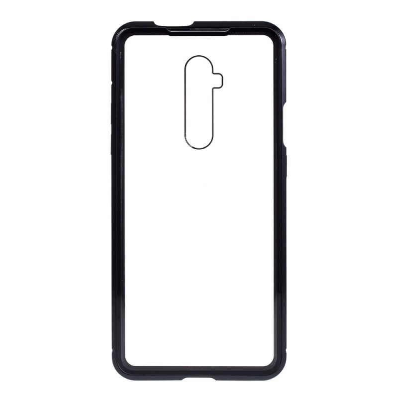 Etui OnePlus 7T Pro Granatowy Czarny Krawędzie Metalowe I Ze Szkła Hartowanego