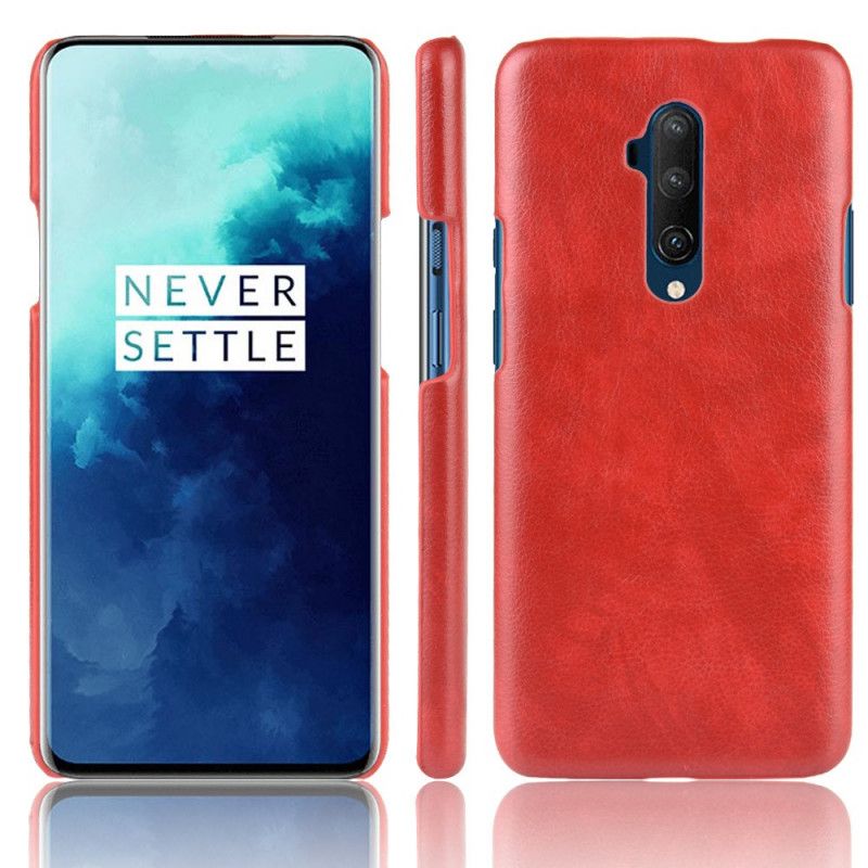 Etui OnePlus 7T Pro Szary Czarny Efekt Skóry Liczi