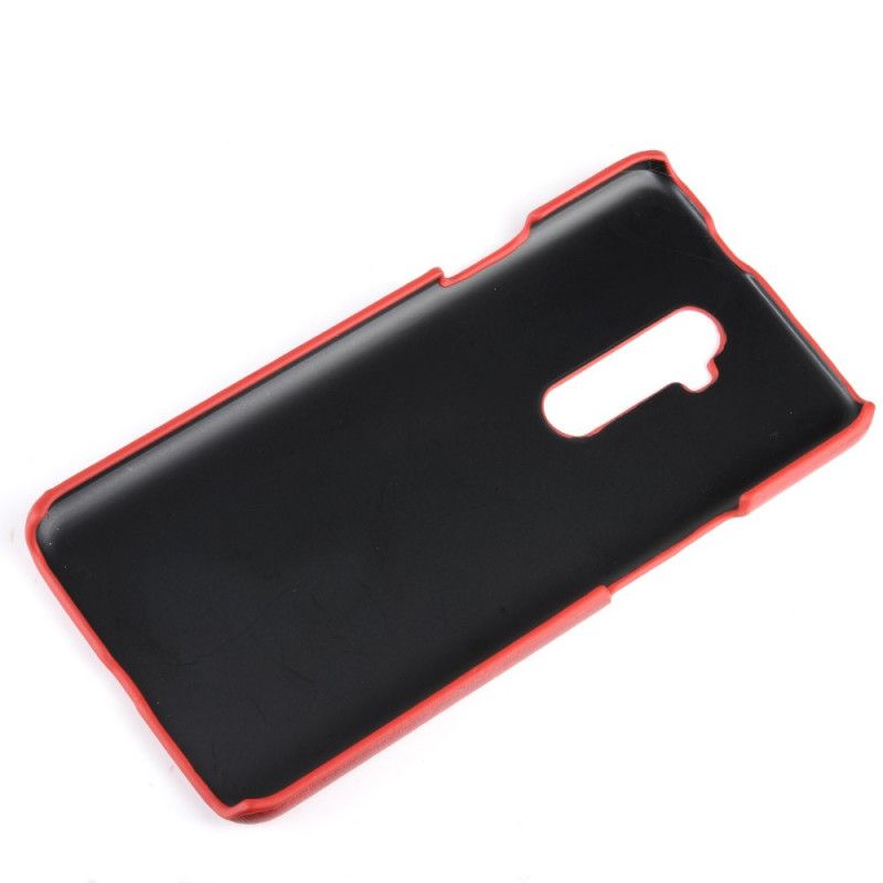 Etui OnePlus 7T Pro Szary Czarny Efekt Skóry Liczi