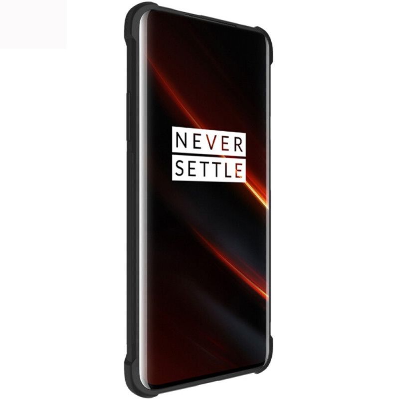 Etui OnePlus 7T Pro Szary Czarny Elastyczny Silikon Z Folią Ekranującą Imak Etui Ochronne