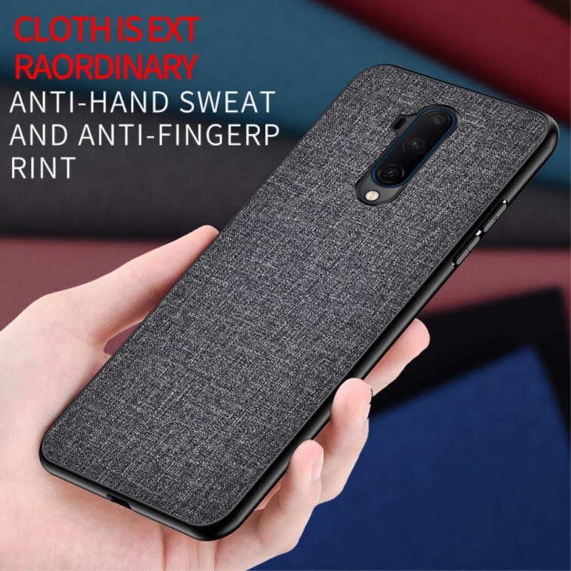 Etui OnePlus 7T Pro Szary Czarny Tekstura Tkaniny