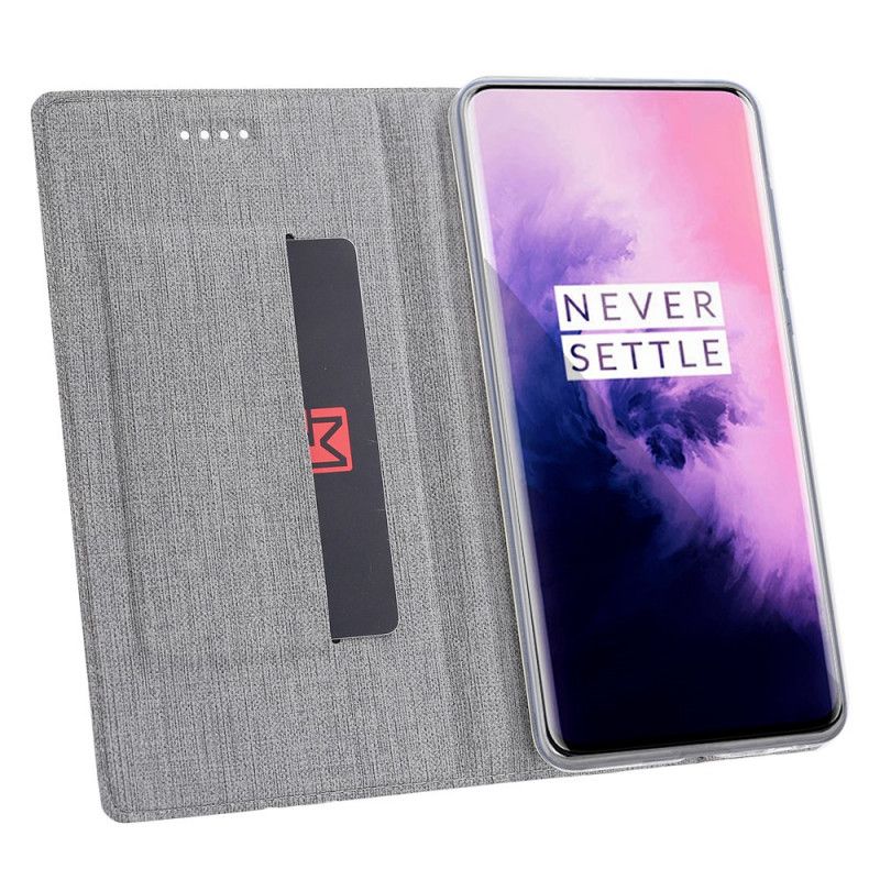 Flip Kotelot OnePlus 7T Pro Szary Czarny Teksturowany