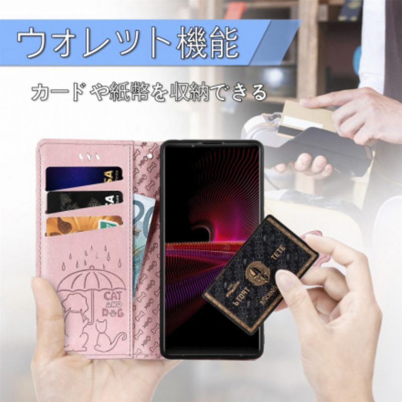 Etui Folio Do Sony Xperia 1 Iii Animowane Zwierzęta