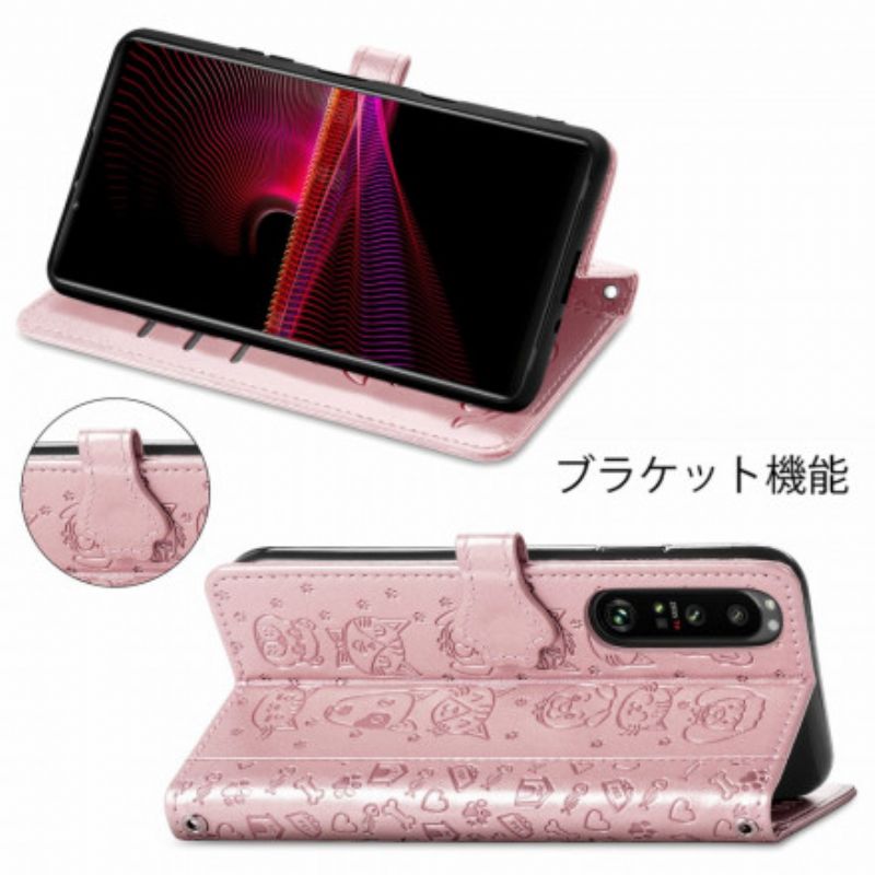 Etui Folio Do Sony Xperia 1 Iii Animowane Zwierzęta