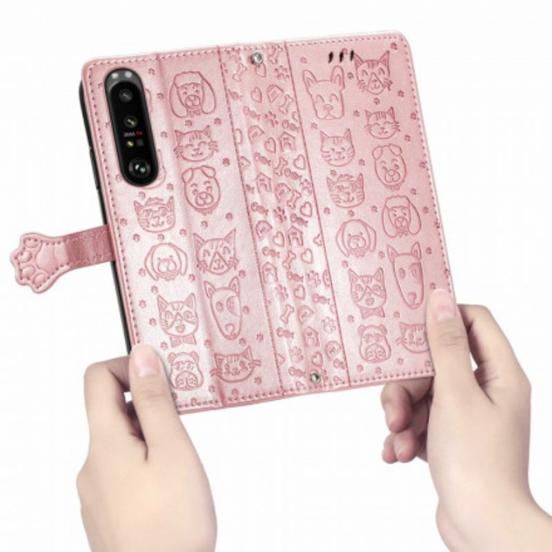 Etui Folio Do Sony Xperia 1 Iii Animowane Zwierzęta