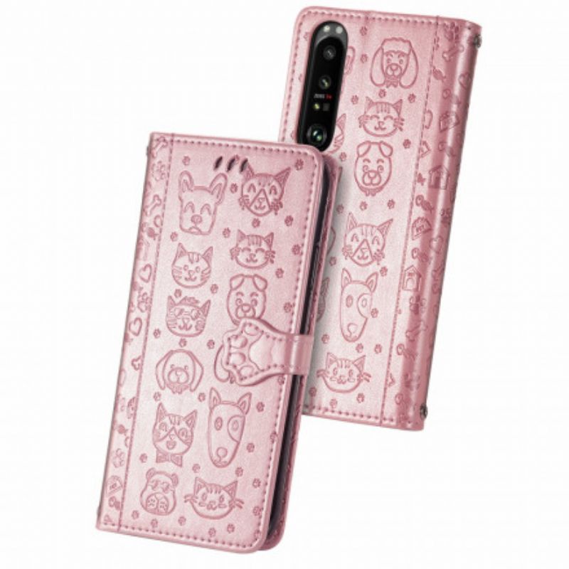 Etui Folio Do Sony Xperia 1 Iii Animowane Zwierzęta