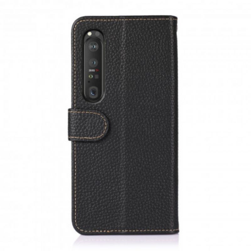 Etui Folio Do Sony Xperia 1 Iii Litchi Khazneh Skóra