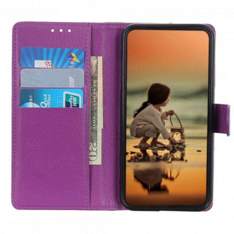 Etui Folio Sony Xperia 1 Iii Lychee Sztuczna Skóra Etui Ochronne