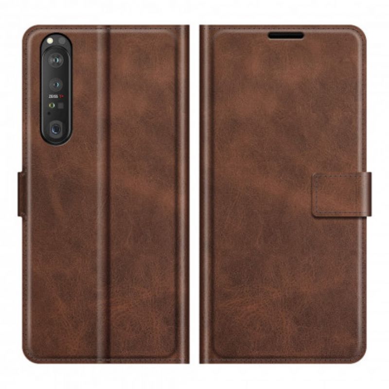 Etui Folio Sony Xperia 1 Iii Slim Ekstremalny Efekt Skóry Etui Ochronne