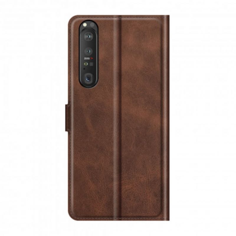 Etui Folio Sony Xperia 1 Iii Slim Ekstremalny Efekt Skóry Etui Ochronne