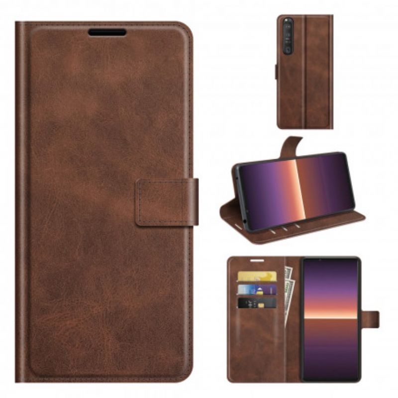 Etui Folio Sony Xperia 1 Iii Slim Ekstremalny Efekt Skóry Etui Ochronne