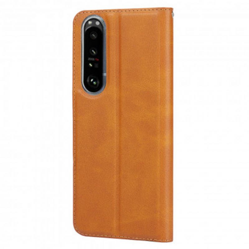 Flip Kotelot Sony Xperia 1 Iii Pasek Ze Sztucznej Skóry Etui Ochronne