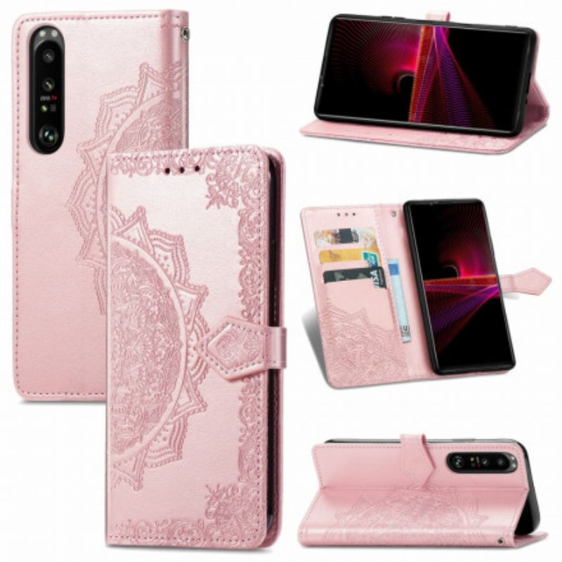 Skórzany Futerał Sony Xperia 1 Iii Etui Na Telefon Mandala Średniowiecze