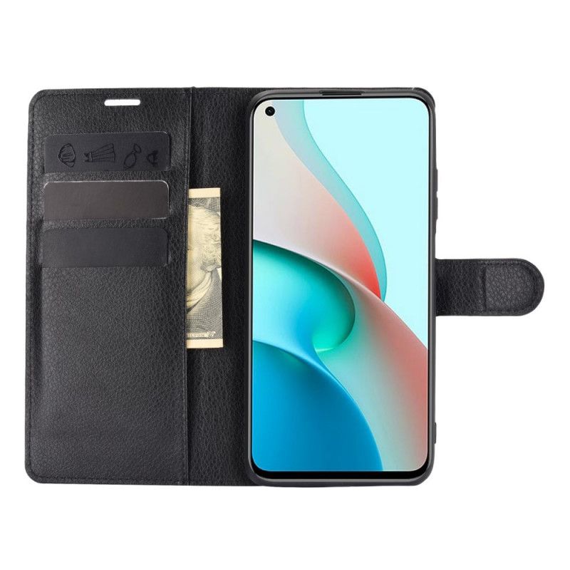 Etui Folio Xiaomi Redmi Note 9 5G / Note 9T 5G Biały Czarny Klasyczna Sztuczna Skóra Etui Ochronne