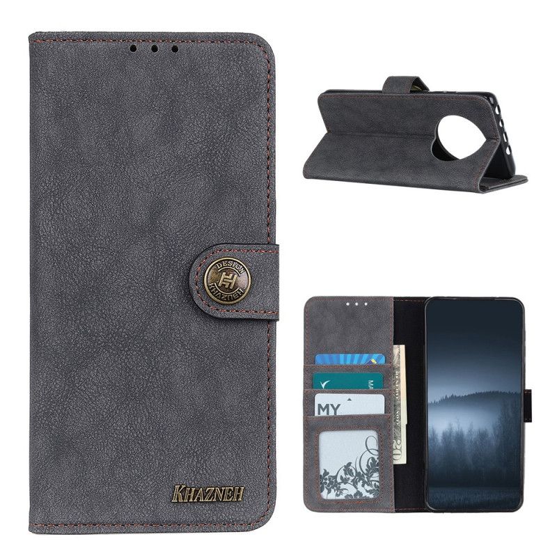 Etui Folio Xiaomi Redmi Note 9 5G / Note 9T 5G Granatowy Czarny Dwoina Khazneh