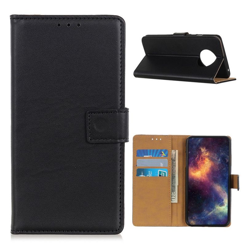 Etui Folio Xiaomi Redmi Note 9 5G / Note 9T 5G Granatowy Czarny Prosta Sztuczna Skóra