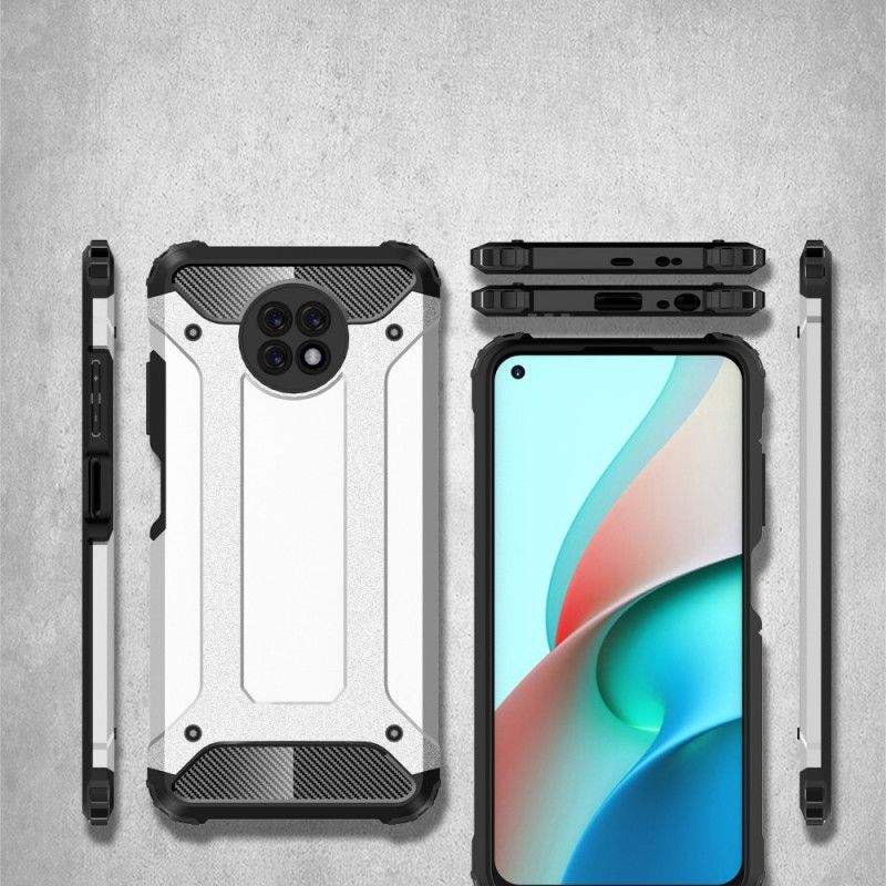 Etui Xiaomi Redmi Note 9 5G / Note 9T 5G Czerwony Czarny Ocalały