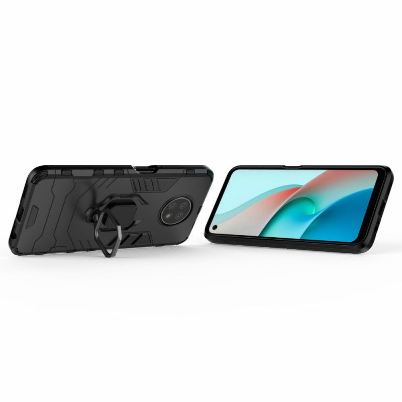 Etui Xiaomi Redmi Note 9 5G / Note 9T 5G Czerwony Czarny Pierścień Oporowy