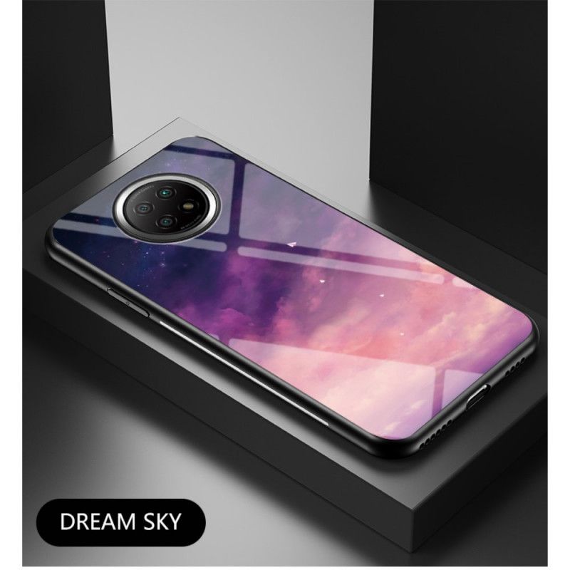 Etui Xiaomi Redmi Note 9 5G / Note 9T 5G Szary Czarny Hartowane Szkło Gwiaździste Niebo Etui Ochronne