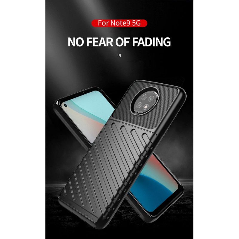 Etui Xiaomi Redmi Note 9 5G / Note 9T 5G Zielony Czarny Seria Grzmotów