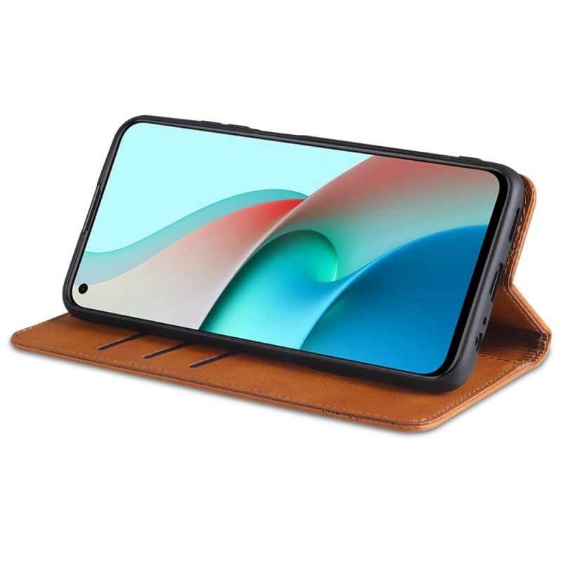 Flip Kotelot Xiaomi Redmi Note 9 5G / Note 9T 5G Czerwony Czarny Azns Skórzany Styl