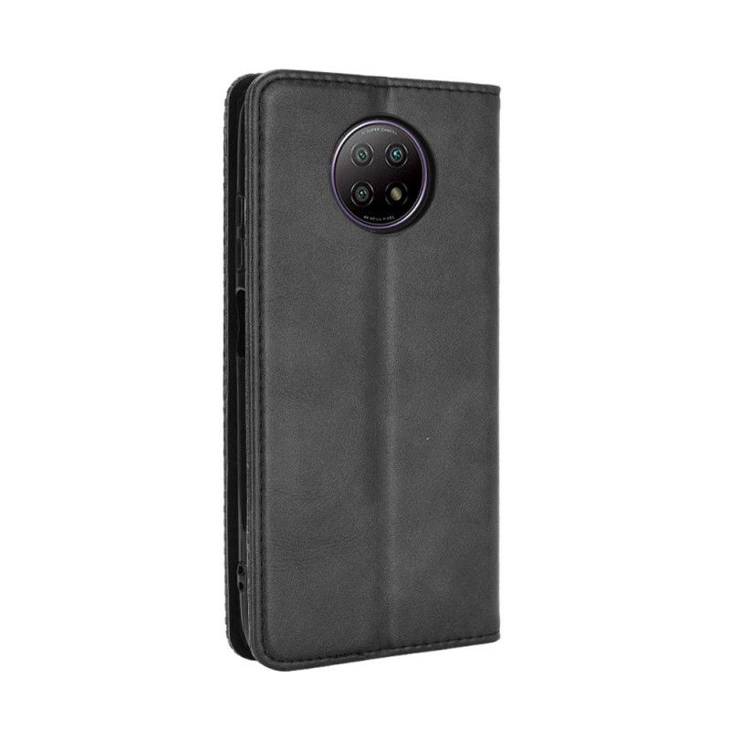 Flip Kotelot Xiaomi Redmi Note 9 5G / Note 9T 5G Czerwony Czarny Etui na Telefon Stylizowany Efekt Skóry