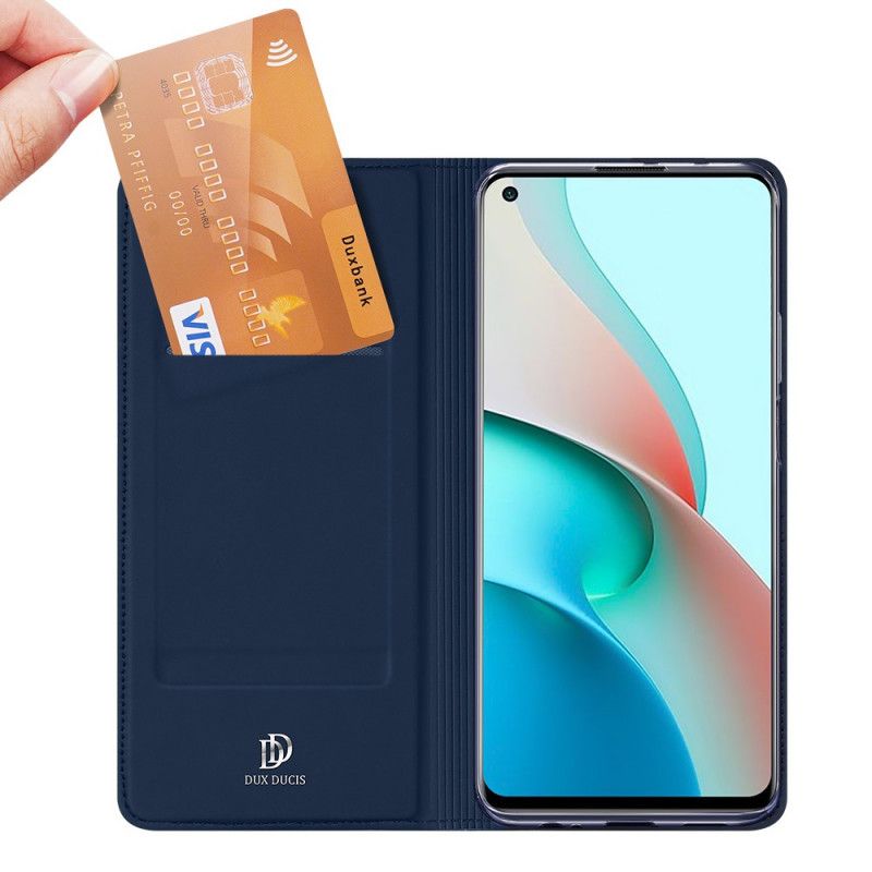 Flip Kotelot Xiaomi Redmi Note 9 5G / Note 9T 5G Granatowy Czarny Skóra Pro Dux Ducis