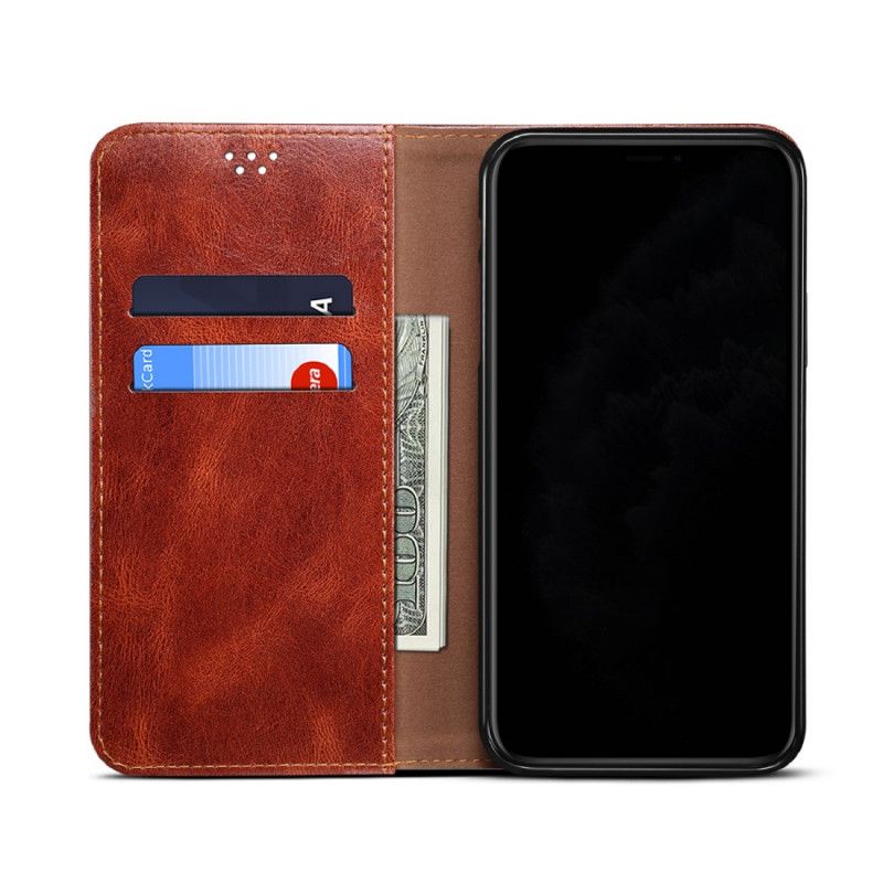 Flip Kotelot Xiaomi Redmi Note 9 5G / Note 9T 5G Zielony Czarny Woskowana Imitacja Skóry