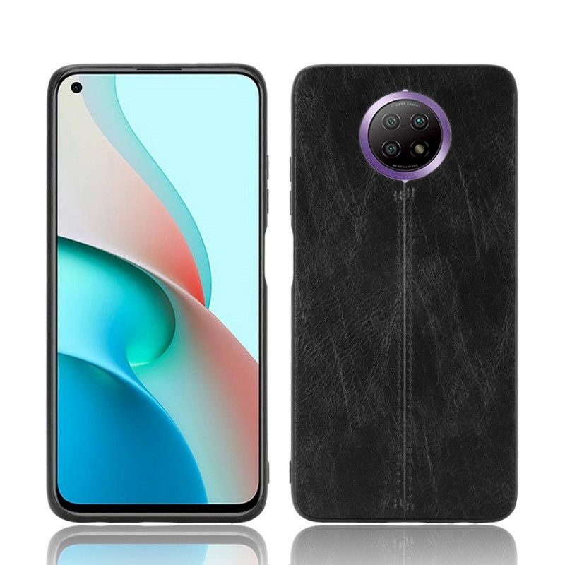 Futerały Xiaomi Redmi Note 9 5G / Note 9T 5G Czerwony Czarny Efekt Szytej Skóry