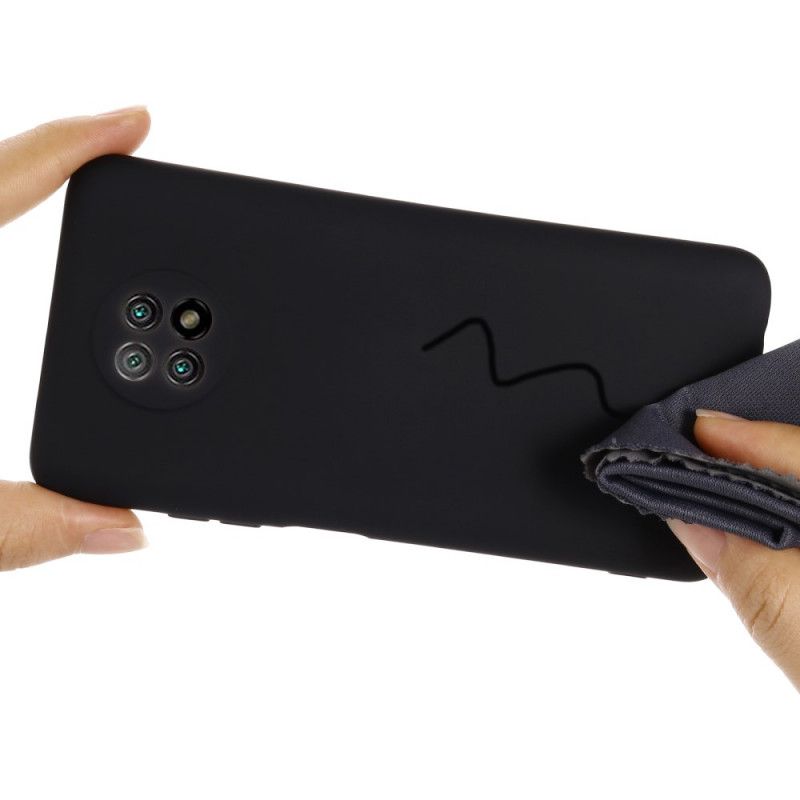 Futerały Xiaomi Redmi Note 9 5G / Note 9T 5G Czerwony Czarny Etui na Telefon Płynny Silikon I Pasek