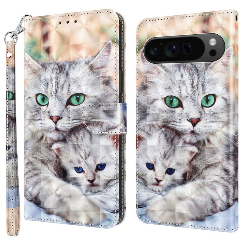 Etui Folio Do Google Pixel 9 Dwa Koty W Stringach