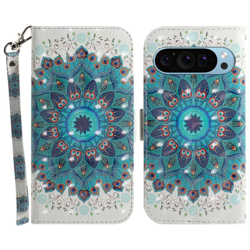 Etui Folio Do Google Pixel 9 Zielona Mandala Z Paskiem