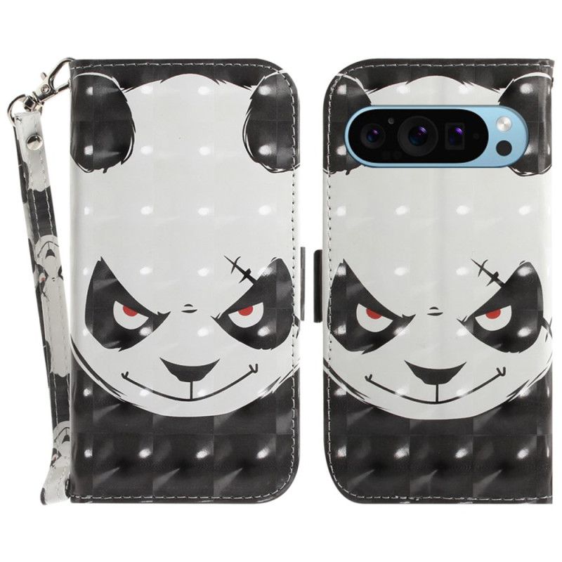 Etui Folio Google Pixel 9 Wściekła Panda Miłość Z Paskiem Etui Ochronne