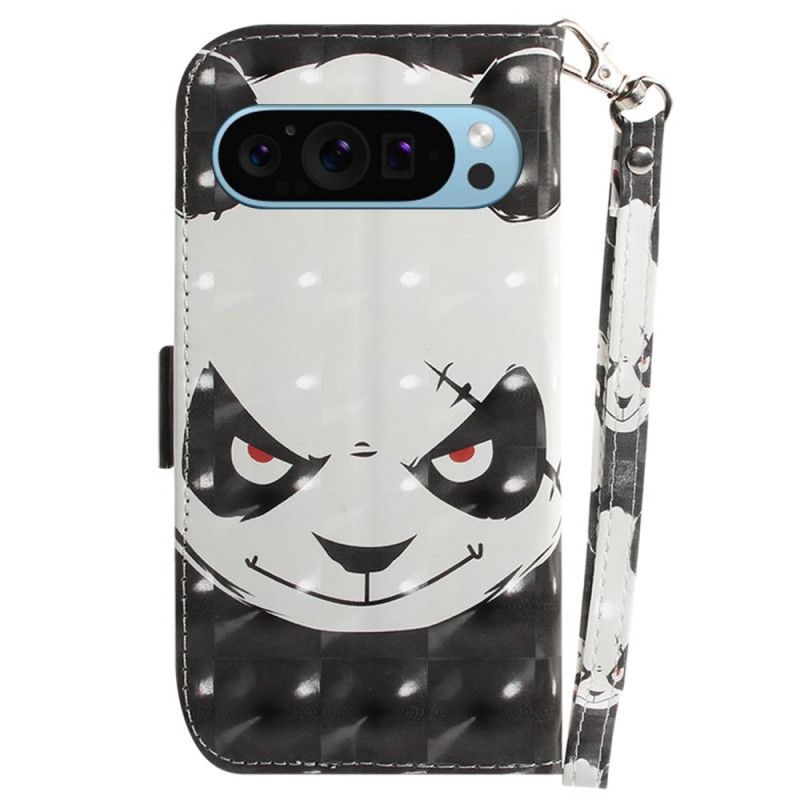 Etui Folio Google Pixel 9 Wściekła Panda Miłość Z Paskiem Etui Ochronne