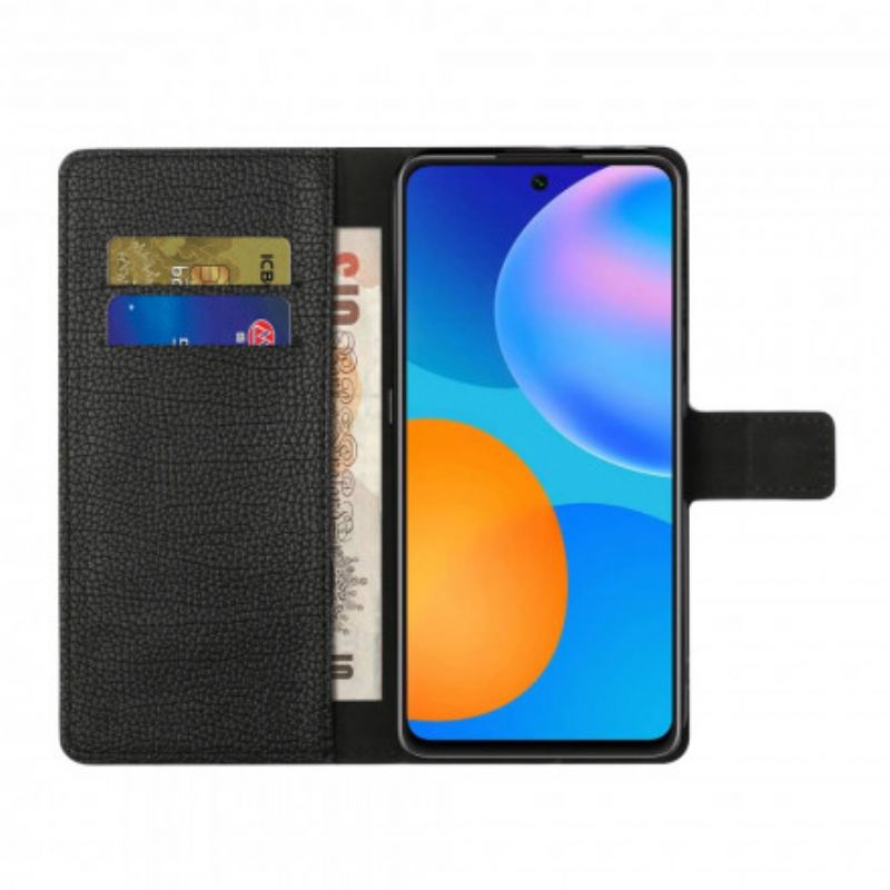 Etui Folio Do Xiaomi Mi 11t / 11t Pro Litchi Efekt Skóry Zbożowej