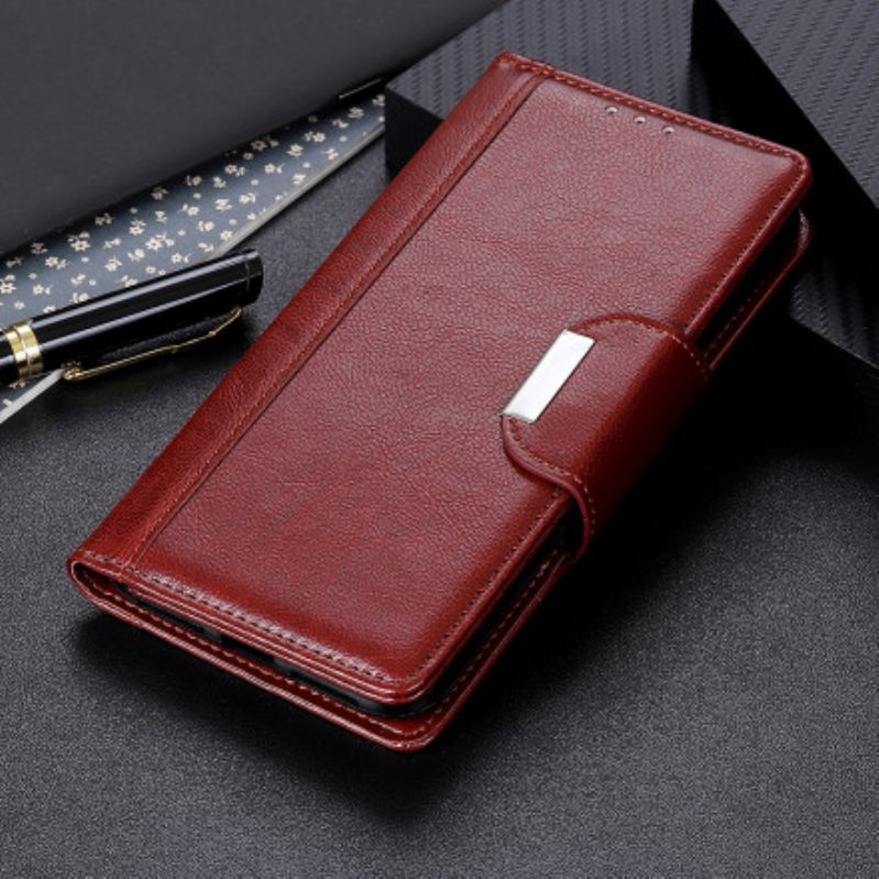 Etui Folio Do Xiaomi Mi 11t / 11t Pro Matowe Zapięcie Ze Sztucznej Skóry Elegance