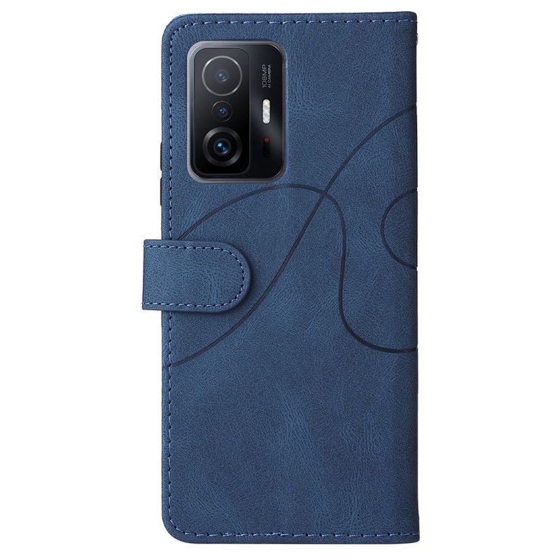 Etui Folio Do Xiaomi Mi 11t / 11t Pro Podpis Dwukolorowa Sztuczna Skóra