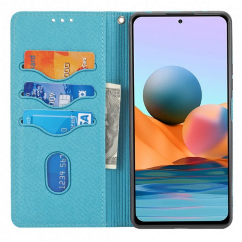 Etui Folio Do Xiaomi Mi 11t / 11t Pro Tkany Skórzany Pasek W Stylu