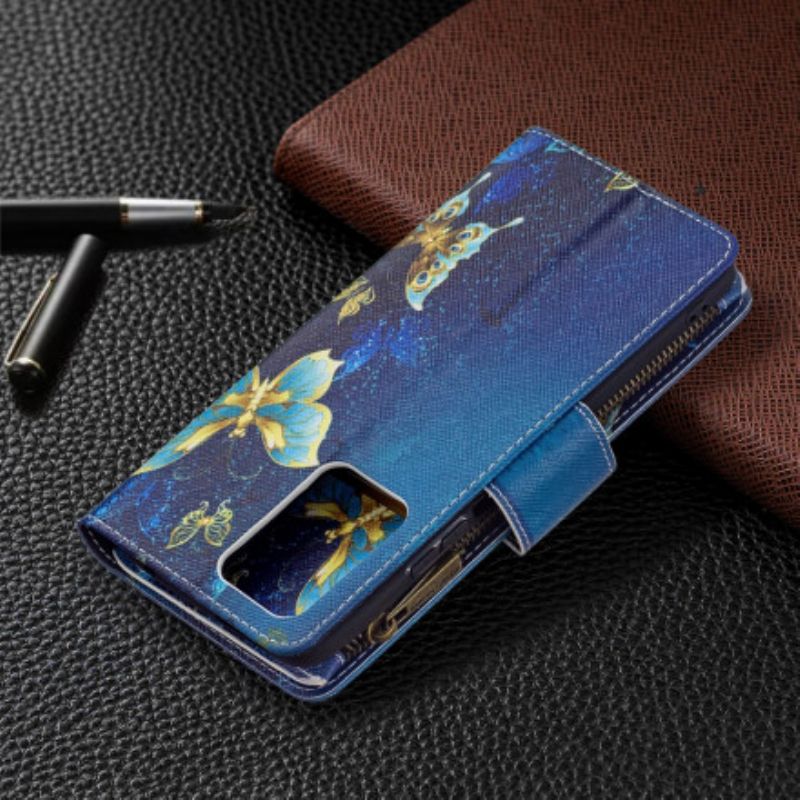 Etui Folio Do Xiaomi Mi 11t / 11t Pro Zapinana Na Zamek Kieszeń W Kształcie Motyla